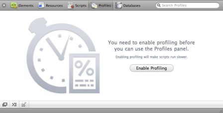 Profiler activation screen