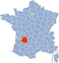 Position de la Dordogne dans la France